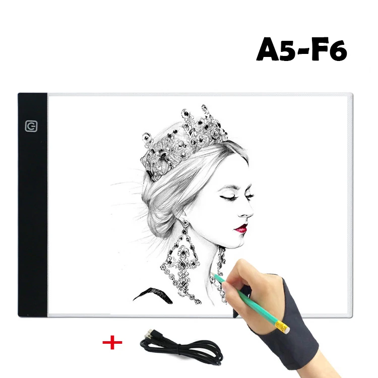 HUION A5-F6 живопись Boarsd планшет для рисования с светодиодный панель графический планшет художественный трафарет доска для рисования 1,5 м USB светильник регулируемый