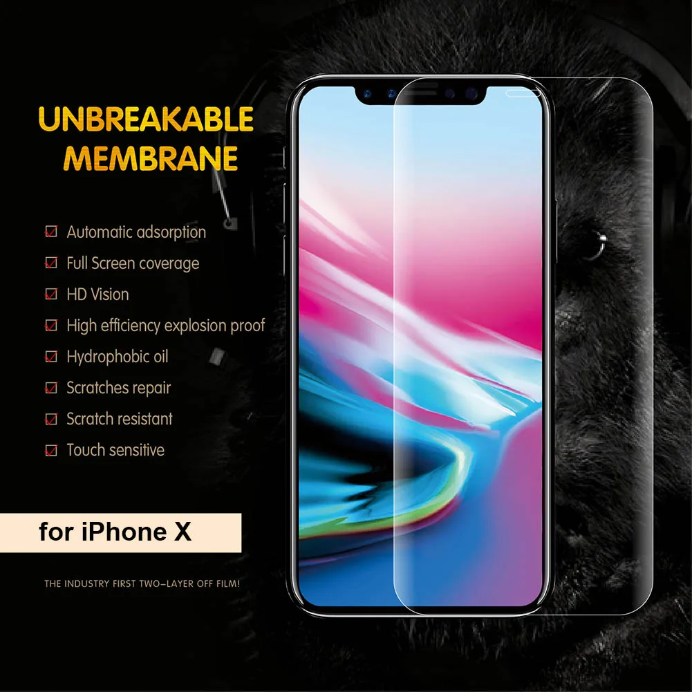 Защитная пленка для экрана из мягкого ТПУ полное покрытие изогнутая 3D кромка Samsung