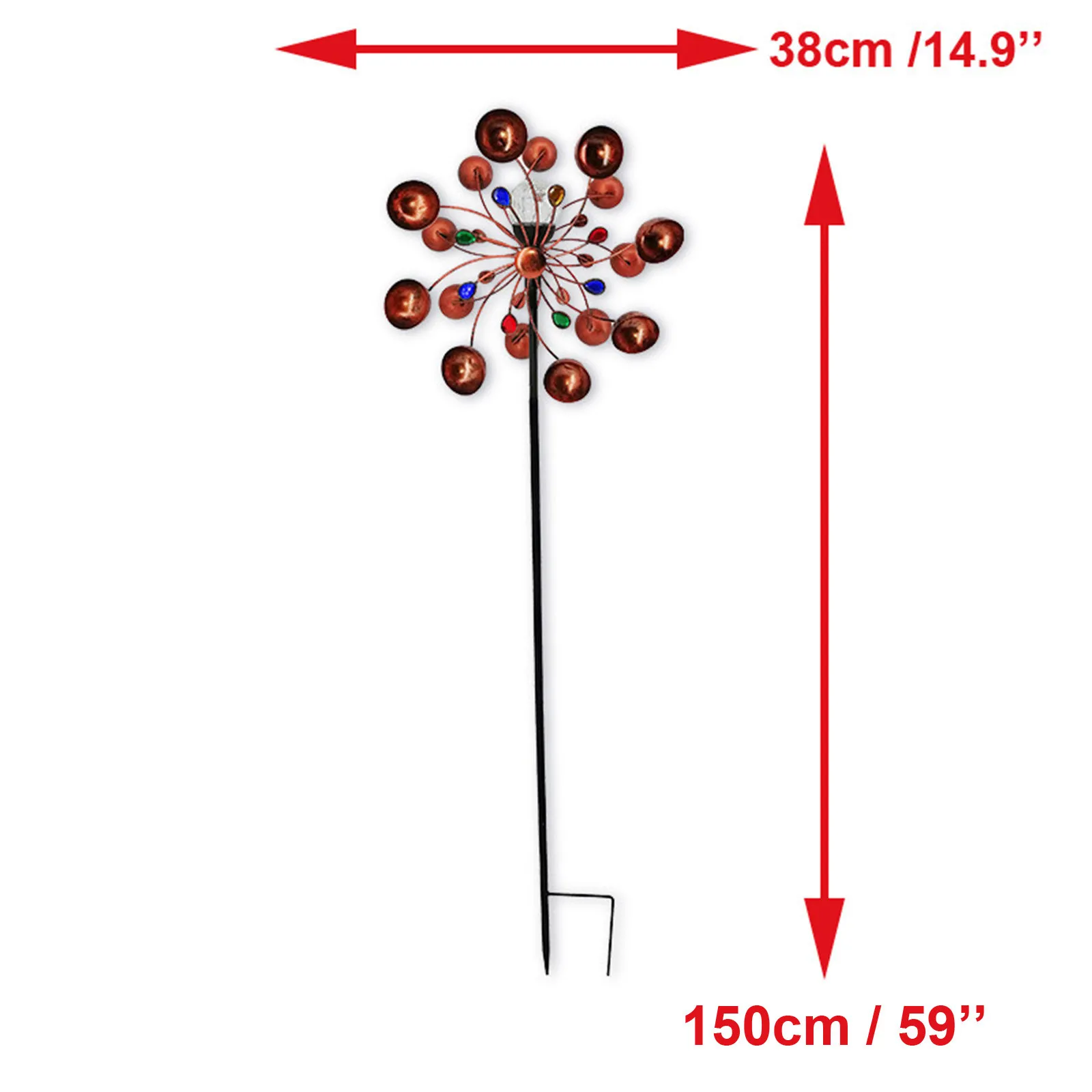 

Garden Windmill Large Metal Solar Wind -Spinner LED Outdoor Garden Lawn Decor Sculpture Garden Decoration Outdoor moulin vent
