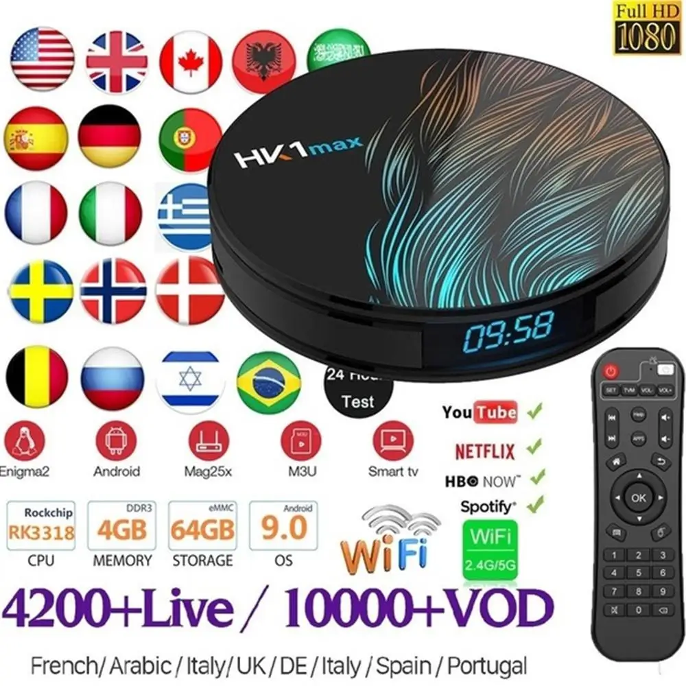 Kuulee HK1 Max Smart tv Box Android 9 0 4 Гб 128 64 32 Rockchip 4K Wifi Netflix телеприставка медиаплеер коробка |