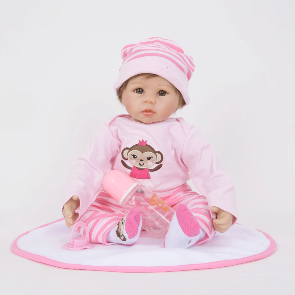 Кукла младенец 50 см Мягкая тканевая кукла тело из силикона и винила Реалистичная