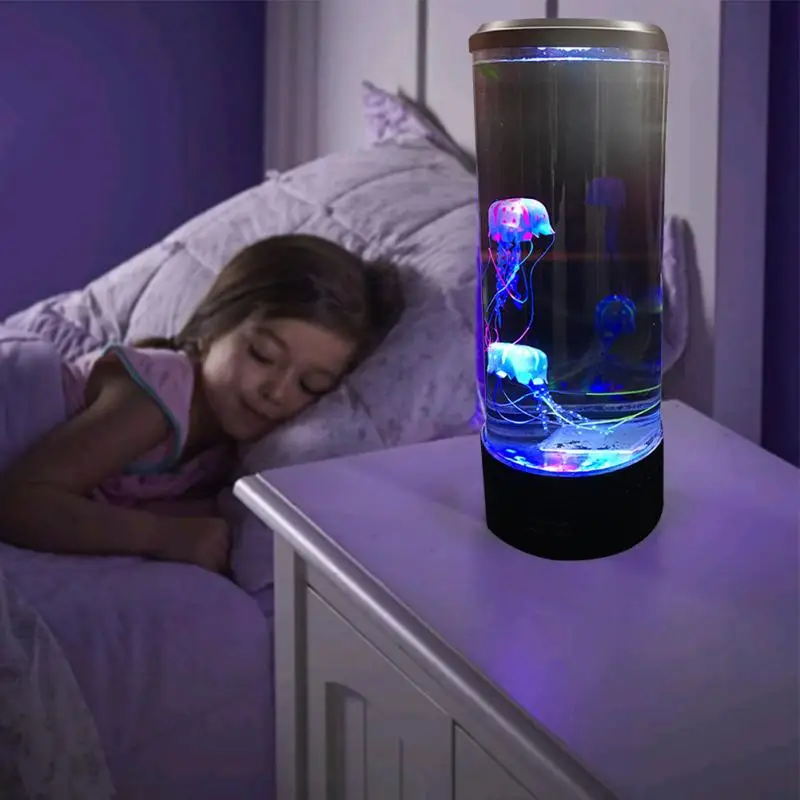 

USB Powered Led Jellyfish Lamp Children's Night Light Jellyfish Tank Aquarium Led Lamp For Table Home Bedside Decor Holiday Gift