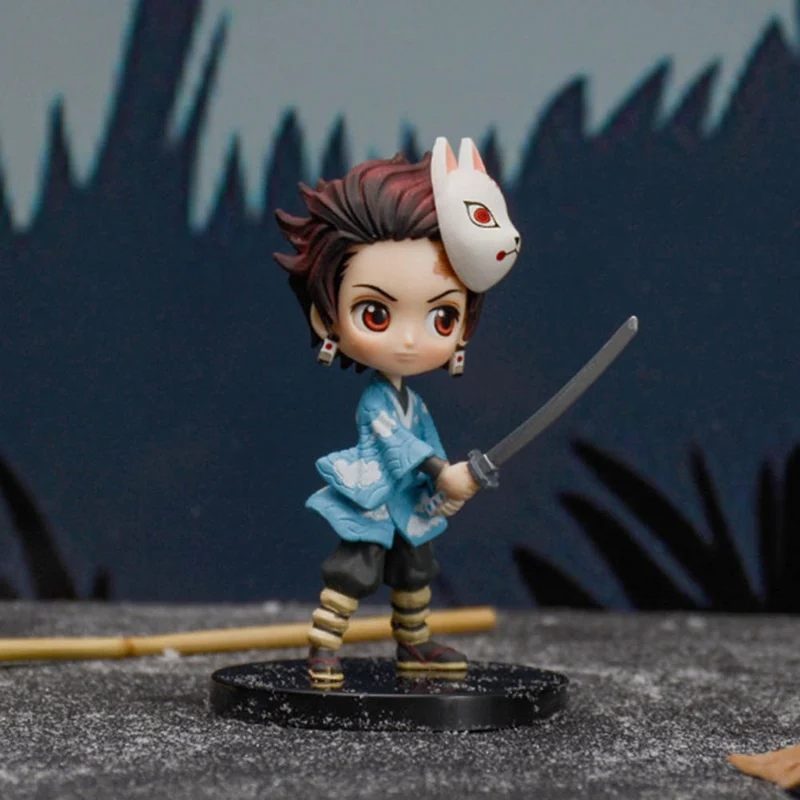 

6 Pcs/Set Demon Slayer Kimetsu No Yaiba Edition Kamado Tanjirou Nezuko Zenitsu Giyuu Inosuke Figure Model Stand Gift Collection