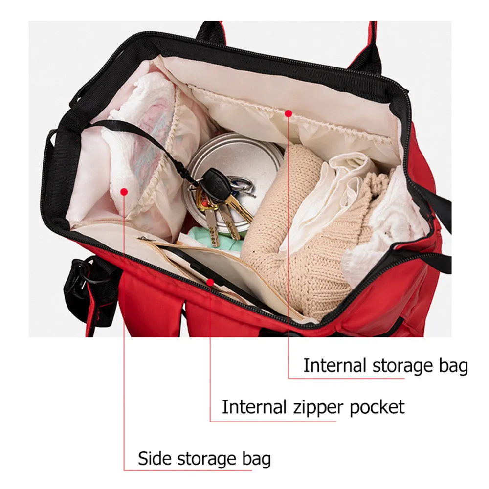 

Fashion Mummy Maternity Nappy Bag Large Capacity Nappy Bags Nylon Cloth Waterproof Travel Backpacks Nursing Bags for Baby Care