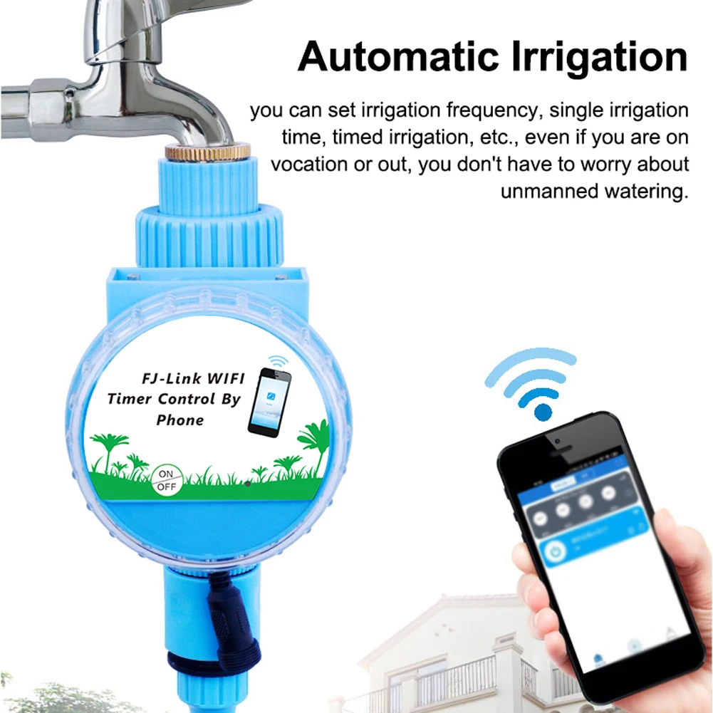 

Garden Water Timer Sprinkler Timer Automatic Irrigation Controller Watering Timer APP Control WiFi Connection with Rain Sensor