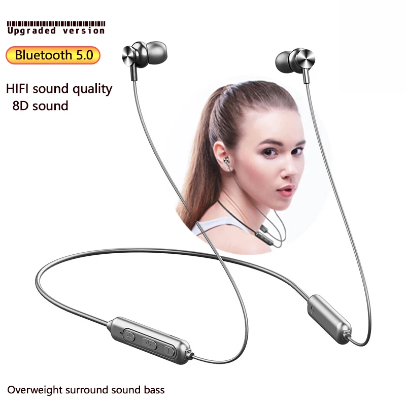 Беспроводные наушники Bluetooth5.0 Y1 с шейным креплением 8D стерео объемный сабвуфер
