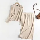 Юбка женская трикотажная с V-образным вырезом и поясом на резинке