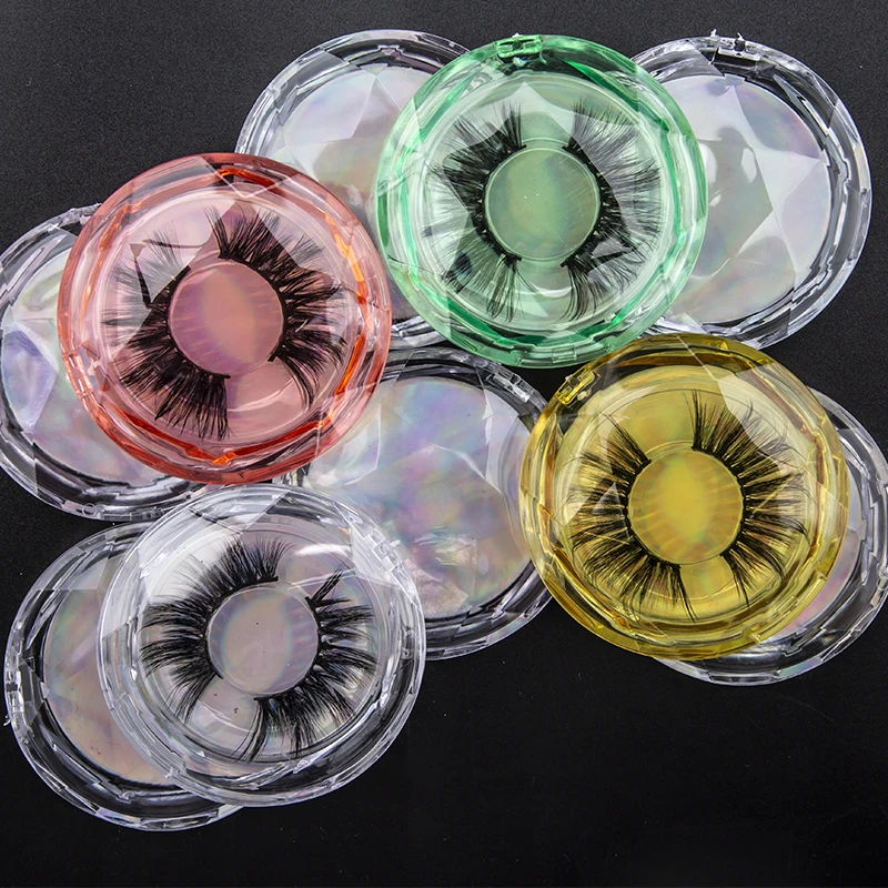 Прозрачные круглые магнитные коробки для ресниц прозрачная упаковочная коробка