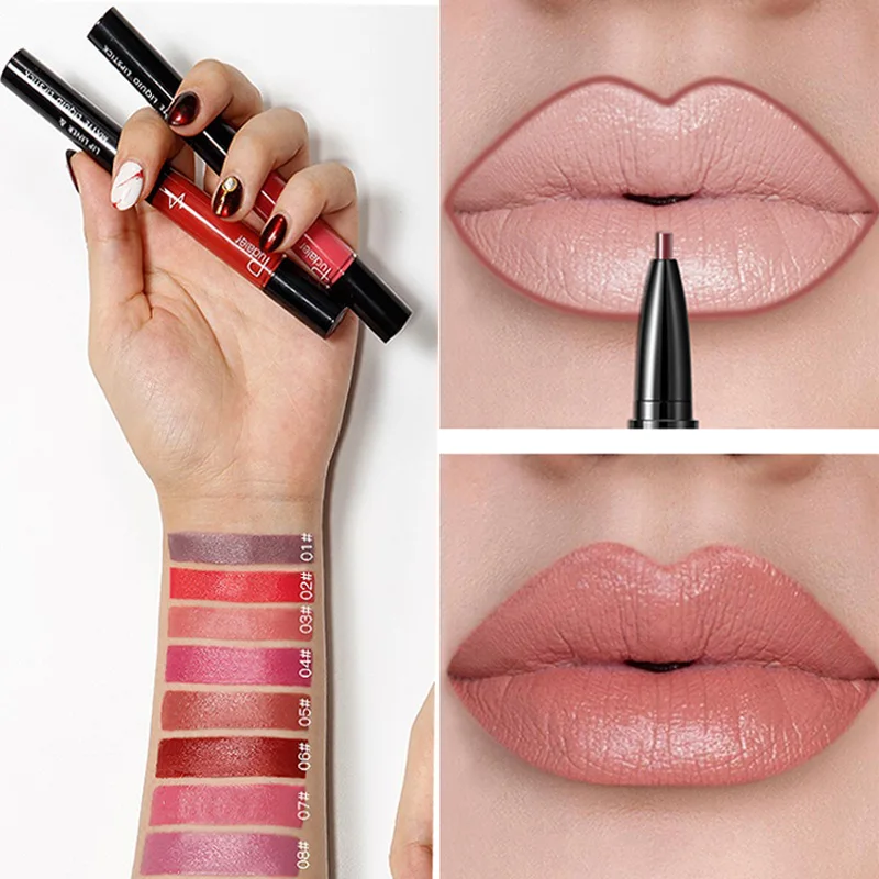 

16 Color 2 in 1 Liquid Lipstick Matte Red Lip Long Lasting Waterproof Make Up Mate Lip Stick Nude Pink Lips Liner Pencil Gloss