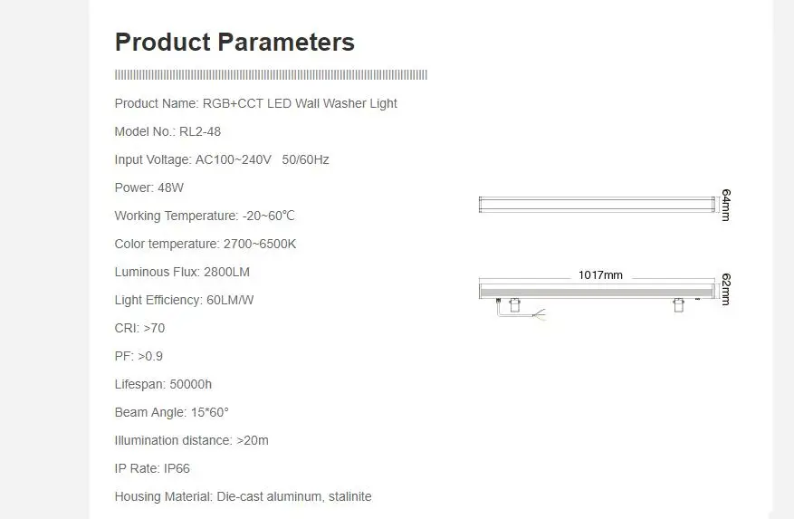MiBOXER RL2-48 48 Вт RGB+ CCT светодиодный настенный светильник IP66 водонепроницаемый AC110V 220V беспроводной 2,4G пульт дистанционного управления и смартфон приложение WiFi