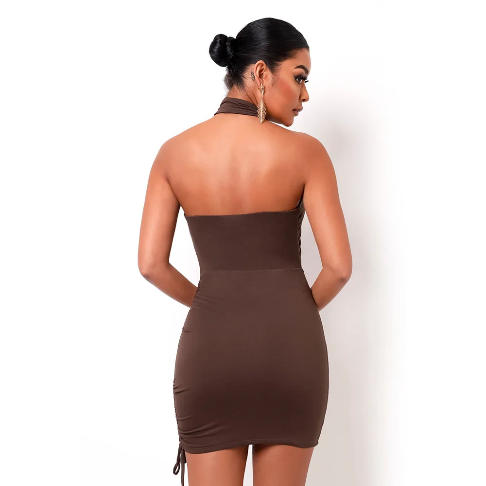 

Bodycon Dress Women Party Dress Mini 2021 New Arrivals Halter Black Bodycon Dress Sexy Celebrity Evening Club Dress