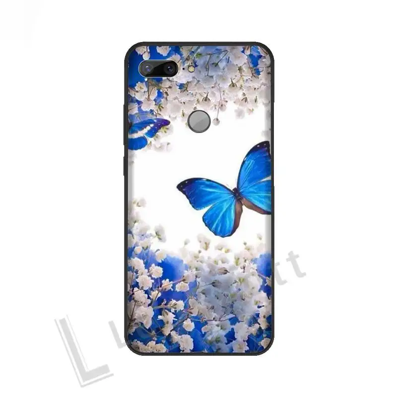 

Bling blue butterfly Phone Case For Huawei NOVA 2 2i 2s 3i 4 4e 5 plus P10 lite 20 P20 pro honor10