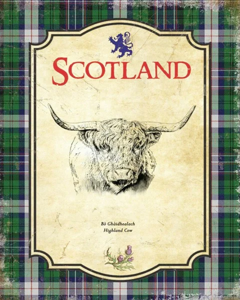 Placa de señal de METAL de vaca de Las montañas escocesas, para otros, listados, 14230