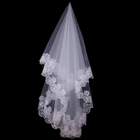 wedding accessories short bridal veils without comb white lace veil high quality cheap wedding veils