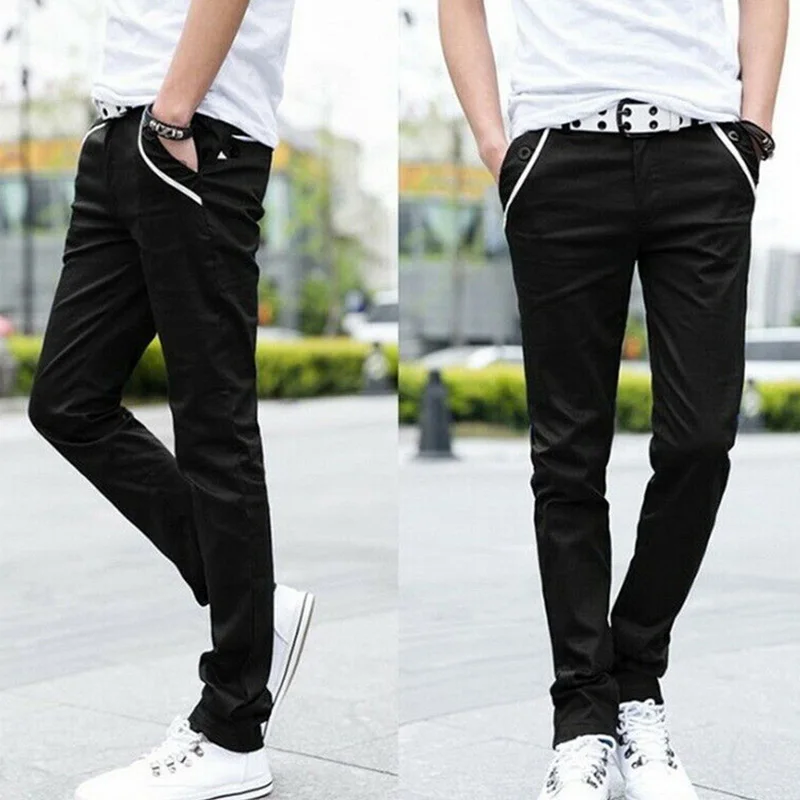 Новинка мужские деловые брюки тонкие повседневные Прямые удобные Стрейчевые с