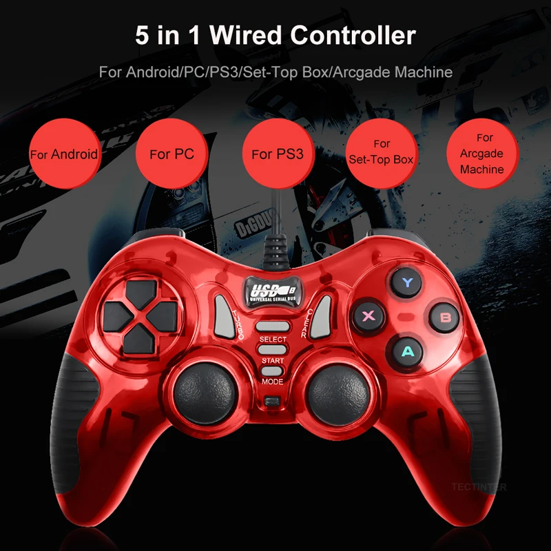 Геймпад USB для ПК/Android/ТВ-приставки/Arcgade Machine/PS3 проводные игровые консоли