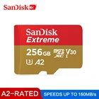 Карта памяти SanDisk Extreme, 256 ГБ, 128 ГБ, 64 ГБ, SDXC, UHS-I, MicroSD U3 Class10 V30 A2 pour gopro 4K UHD
