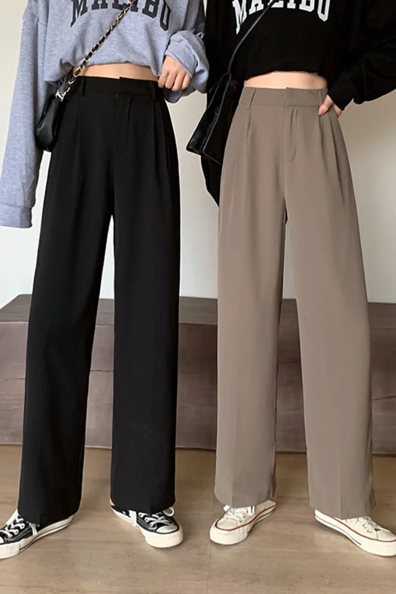 

High Waisted Casual Pants Women's Autumn New 2020 Korean Version Loose And Thin, Versatile And Wide Legged Mopping Pants