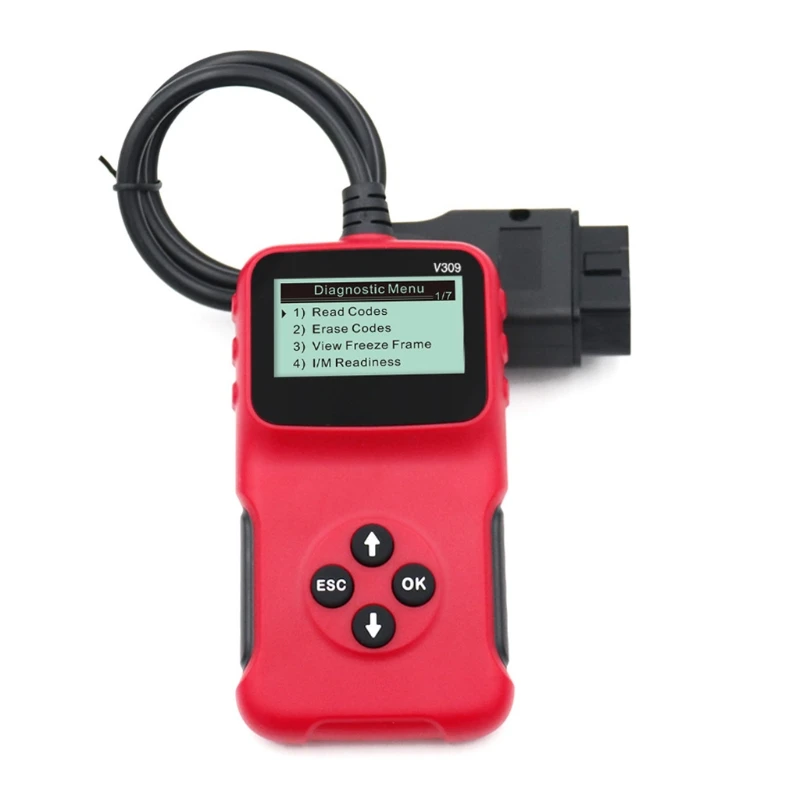 

OBD2 V309 Vehicles Code Reader Automotive Erase/Reset Fault Codes Diagnostic Scanner Code Reader Scanner Auto X37F