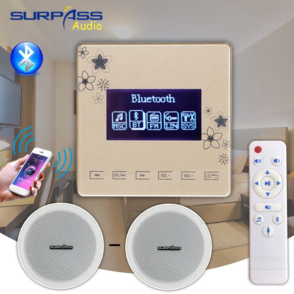 Портативная Bluetooth-колонка 15 Вт Потолочная колонка Bluetooth в стене усилитель для