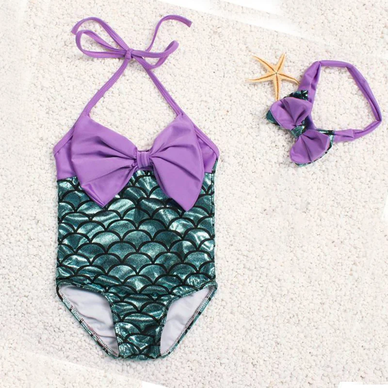 Купальный костюм для девочек цельный купальник-боксеры купальный из двух