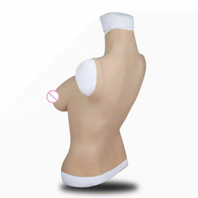 Silicone Breast Forms Half BodySuit Breastplate for Crossdresser Breast Enhancer