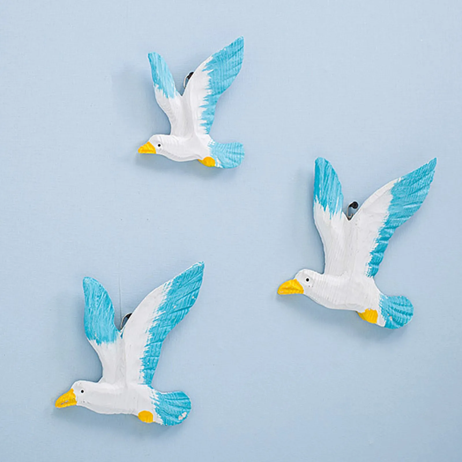 

3 штук, искусственный бриллиант из смолы, чаек на лицевой стороне; Тонкие стены висячие украшения Декор птиц настенные подвесные украшения п...