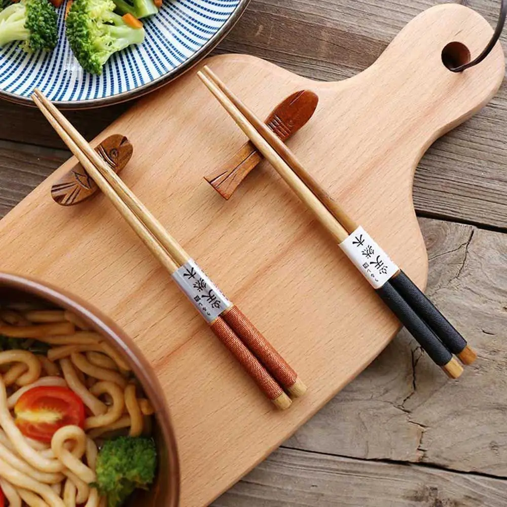 

1 Pairs Handmade Japanese Natural Chestnut Wood Chopsticks Set Value Gift