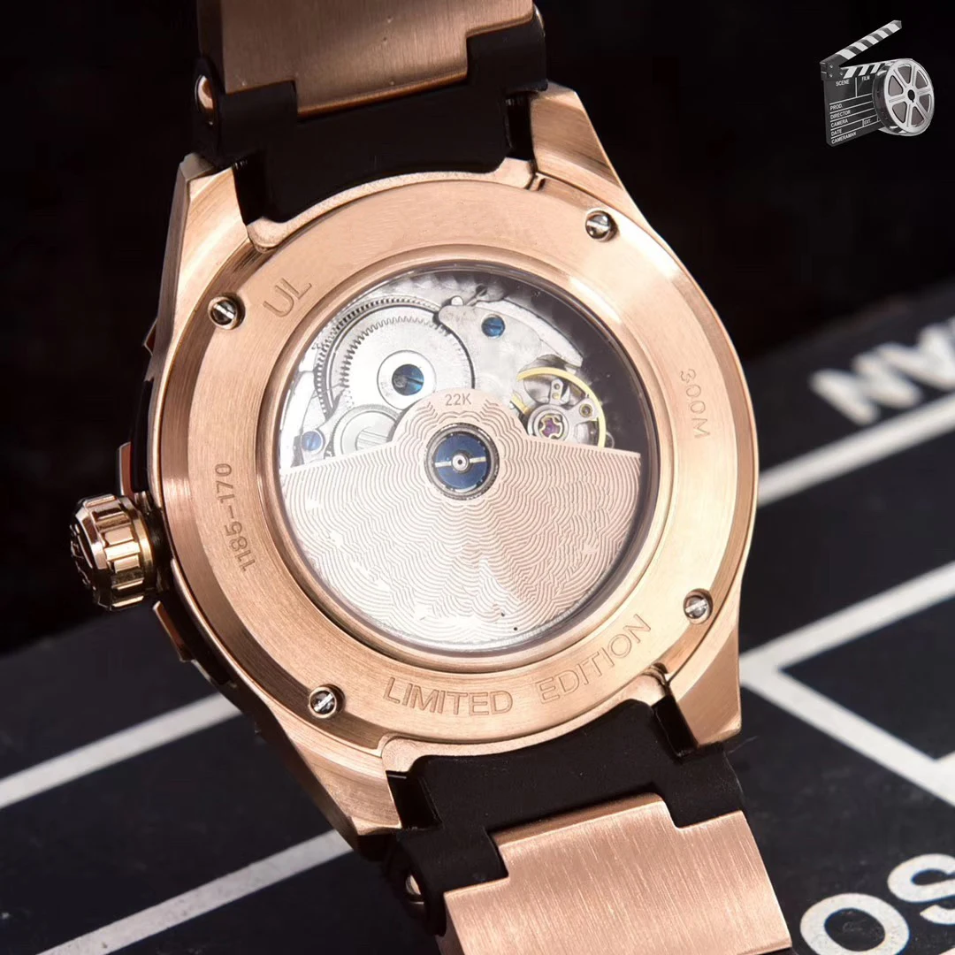 

Classic New Men Rose Gold Silver Black Blue Automatic Mechanical Stainless Steel Sapphire Diver Chronometer Watch 42mm AAA+