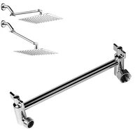 solid build high polished chrome finish rust 11inch adjustable extension shower arm proof solid brass shower head extension arm