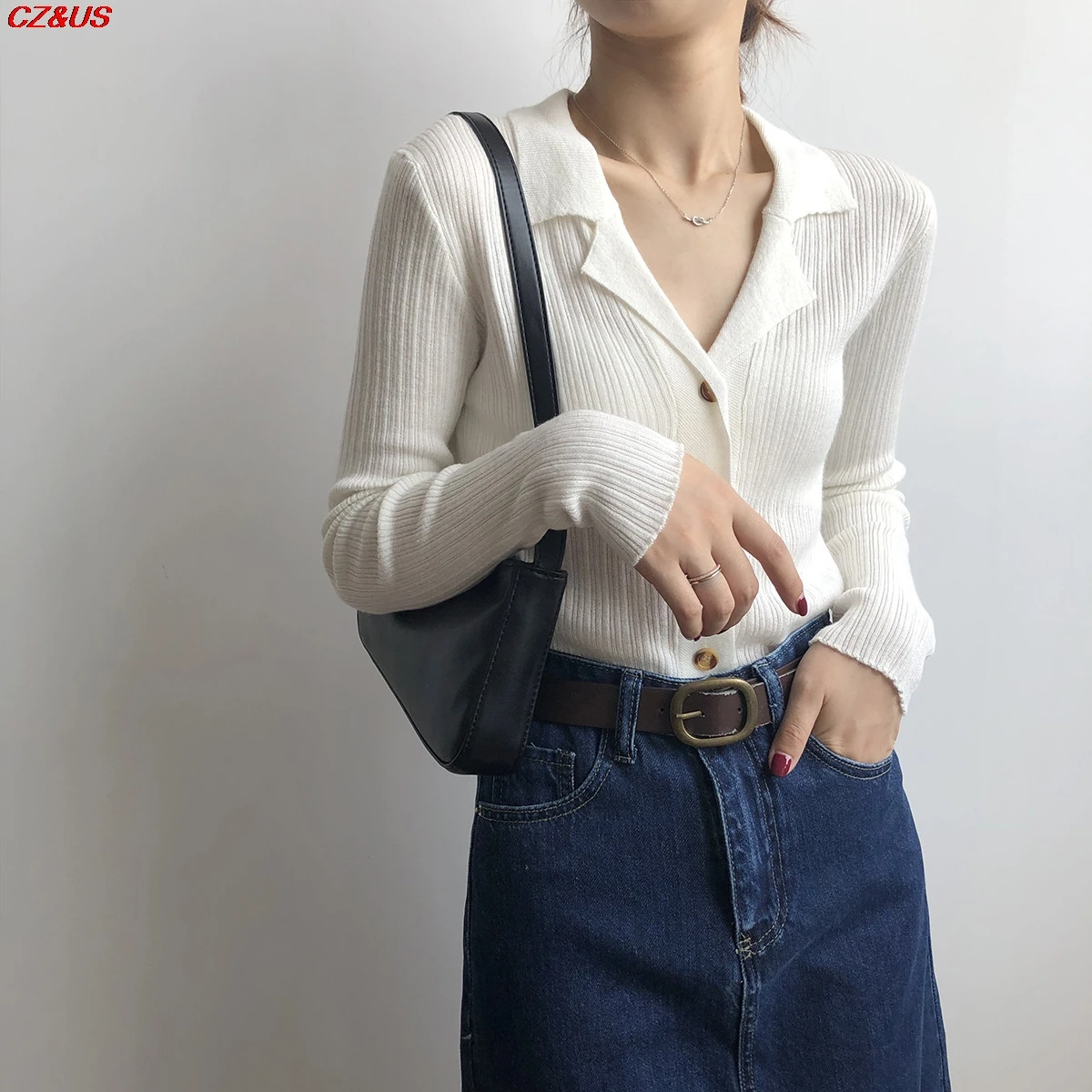 

Women Thin Cardigans 2021 Autumn Newly Fashion Vneck Top Patchwork Slim Bottom Shirt High Quality Comfort Ladies Knitted Sweater