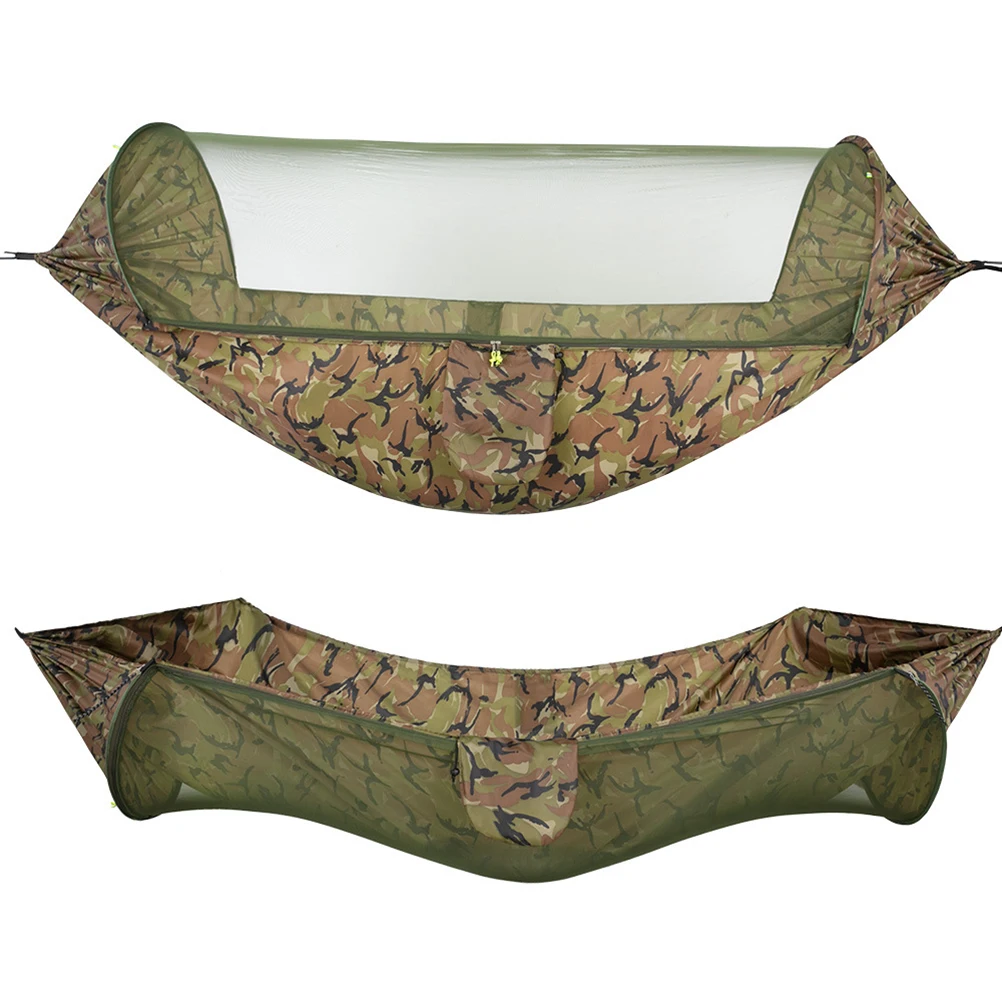 

1-2 Person Portable Outdoor Camping Hammock with Mosquito Net High Strength Parachute Fabric Hanging Bed Hunting Sleeping Swing