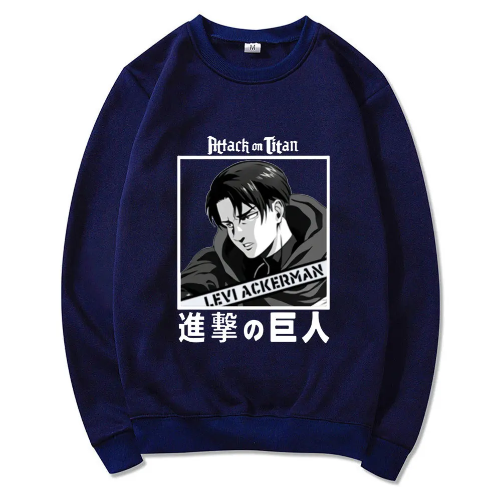 

Japanese Anime Attack on Titan Sweatshirt Men Shingeki No Kyojin Harajuku Levi Titans Attack Graphic Pullover Levi Sweatshirts