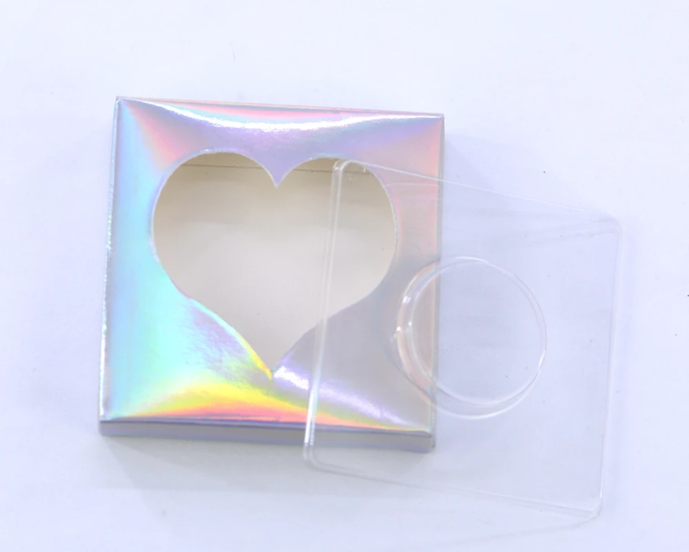heart laser 10 компл./лот упаковочная коробка для ресниц пустой ресницы посылка многоцветный бумажная коробка белый фарфоровый поднос с фокусным расстоянием 25 мм ресницы DIY блестящие упаковочная коробка - Цвет: heart laser