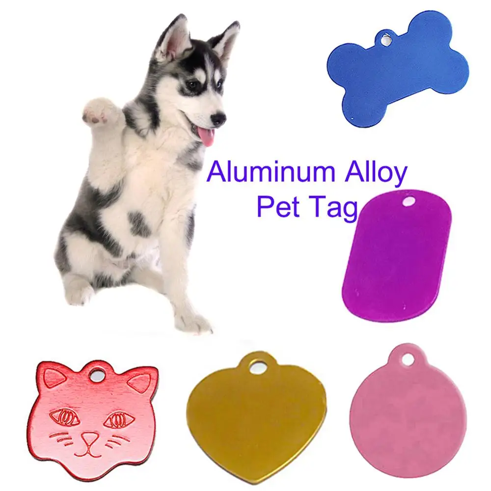 Wholesale Dog Collars ID Tag Nameplate Bone/Heart/Cat Shape Engraved Pet Cat Identification Collar Tel Sex Nam | Дом и сад