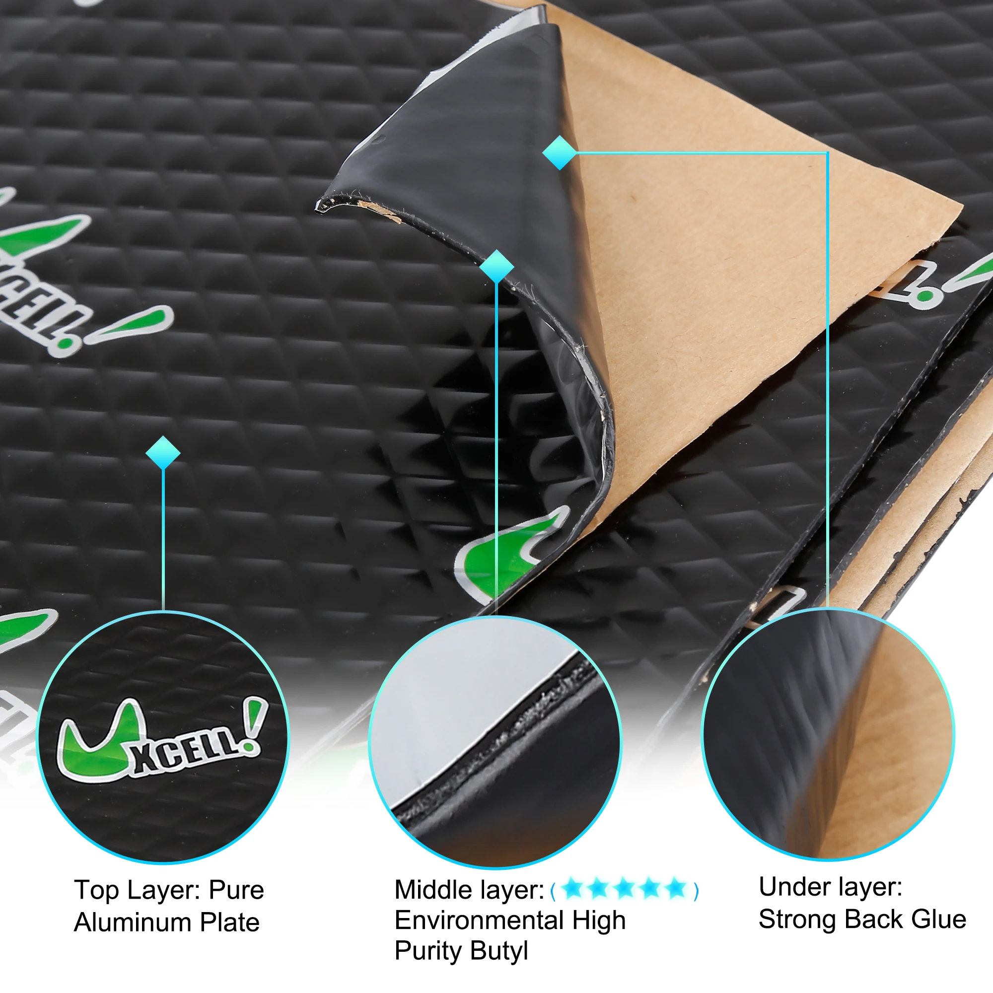 10 шт. звукоизоляционный коврик для автомобиля толщиной 2 мм|Хлопковая звуко- и