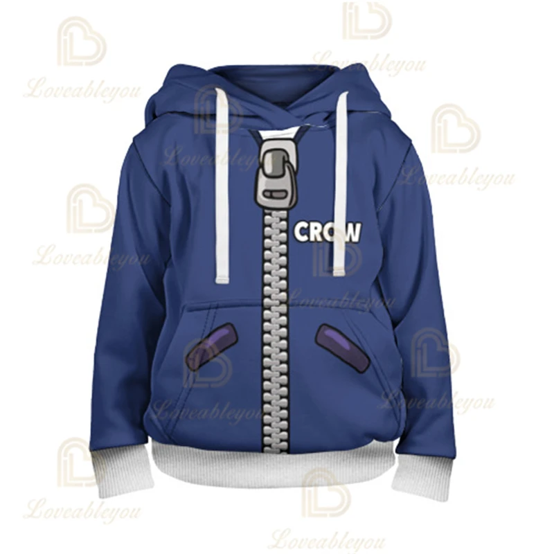 

3T To 16T Children's Sweatshirt 3D Game Crow Hoodie Anime Hoodie Sweatshirts