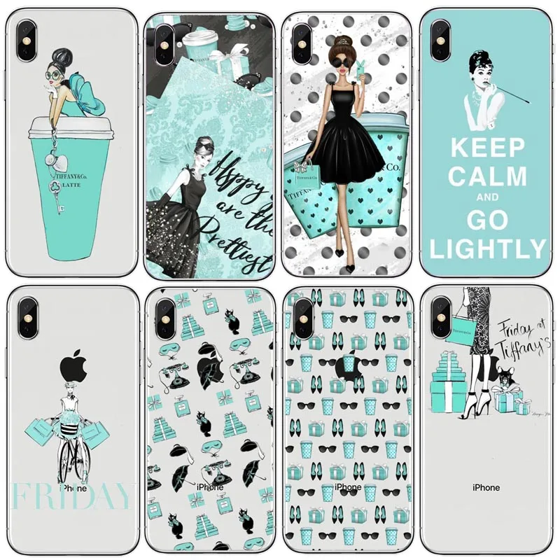 Силиконовый чехол для телефона Tiffany's из ТПУ с завтраком iPhone 7 7Plus XS Max 5s SE 6 6S Plus Holly