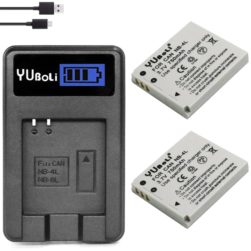 Аккумулятор NB-4L NB 4L NB4L + зарядное устройство USB с ЖК-дисплеем для камеры Canon IXUS 60 65 80