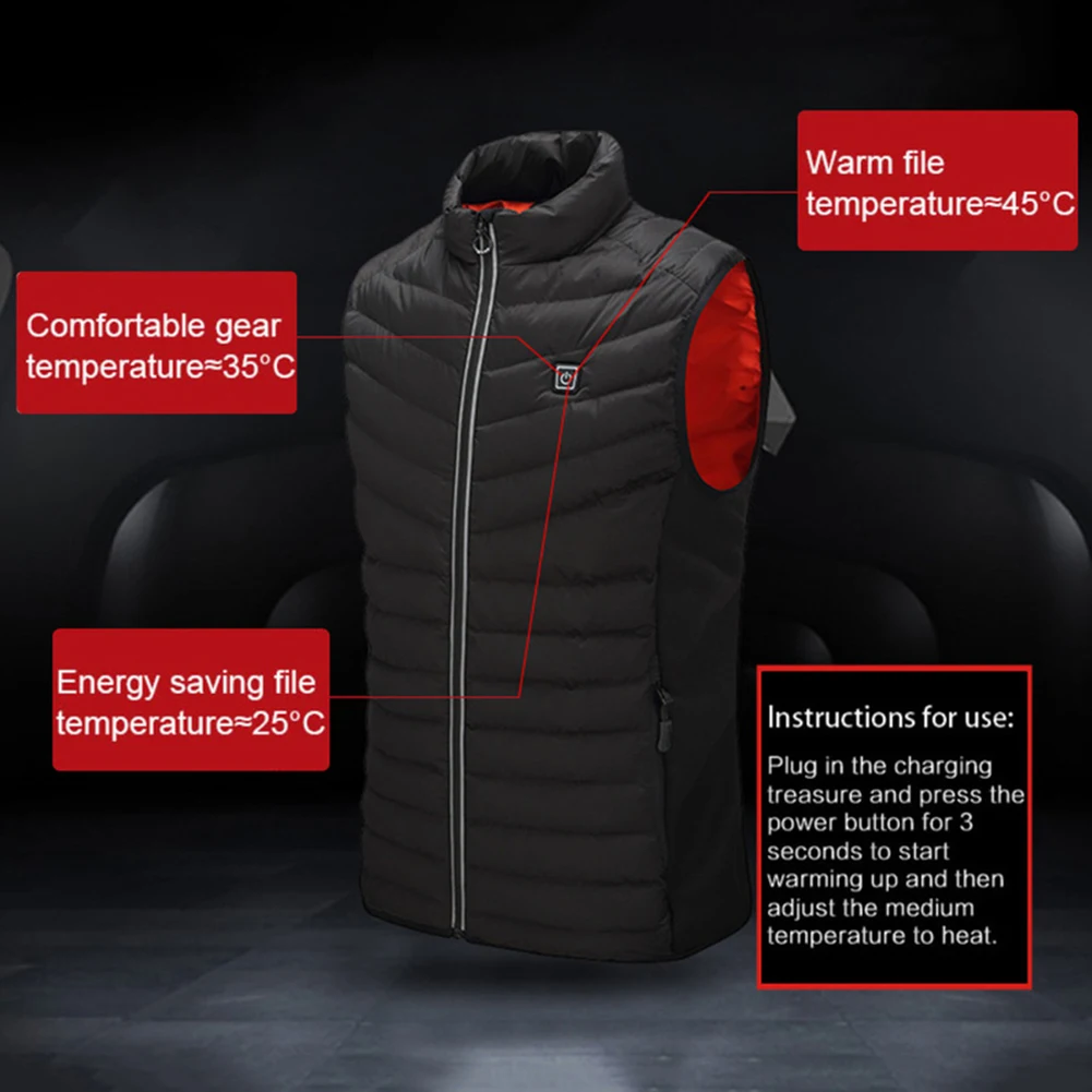 Men Women USB Charging Electric Heated Vest Jacket Coat Clothing Skiing Winter Warm heating Pad Body Warmer coat | Спорт и