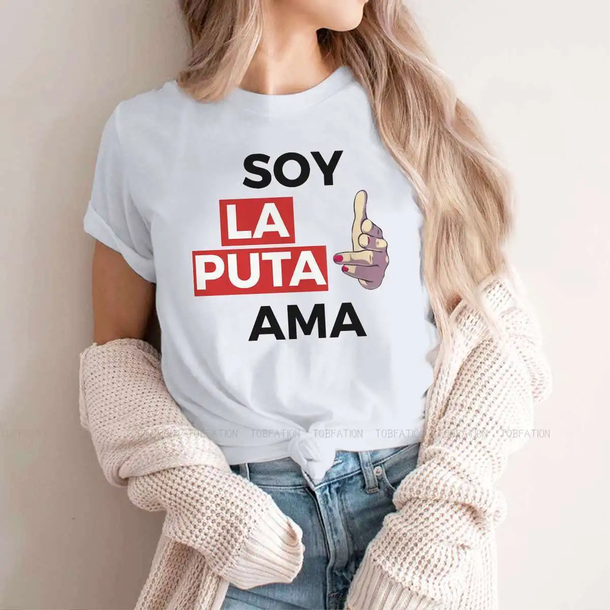 

Soy La Puta Ama Hipster TShirts Money Heist La Casa de Papel El Profesor TV Series Girl 4XL Tops T Shirt O Neck Big Size