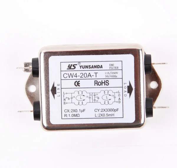 EMI Power Filter CW4-20A/6A/10A/3A/30A-T вставка типа 220V