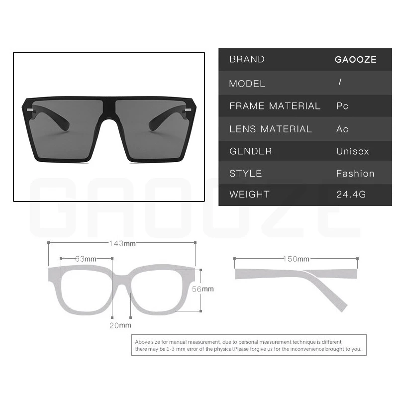 Солнцезащитные очки GAOOZE женские роскошные оверсайз солнцезащитные трендовые