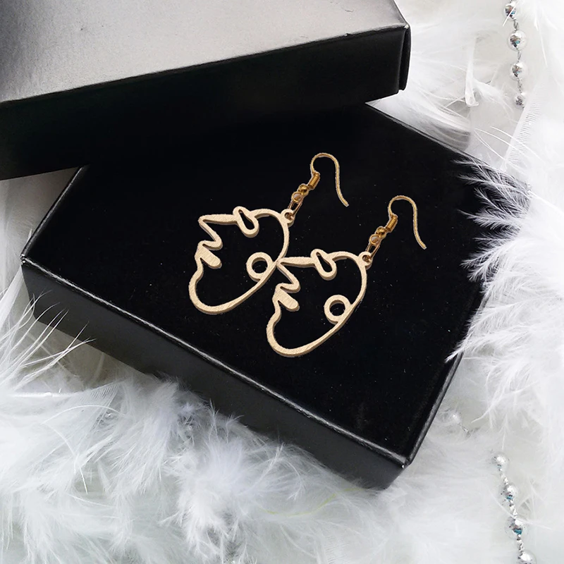 

1 Pair Personality Designer Collocation Metal Fashion Earrings For Women Cute Party Gold-Color Popular INS Jewelry Gothic Unique