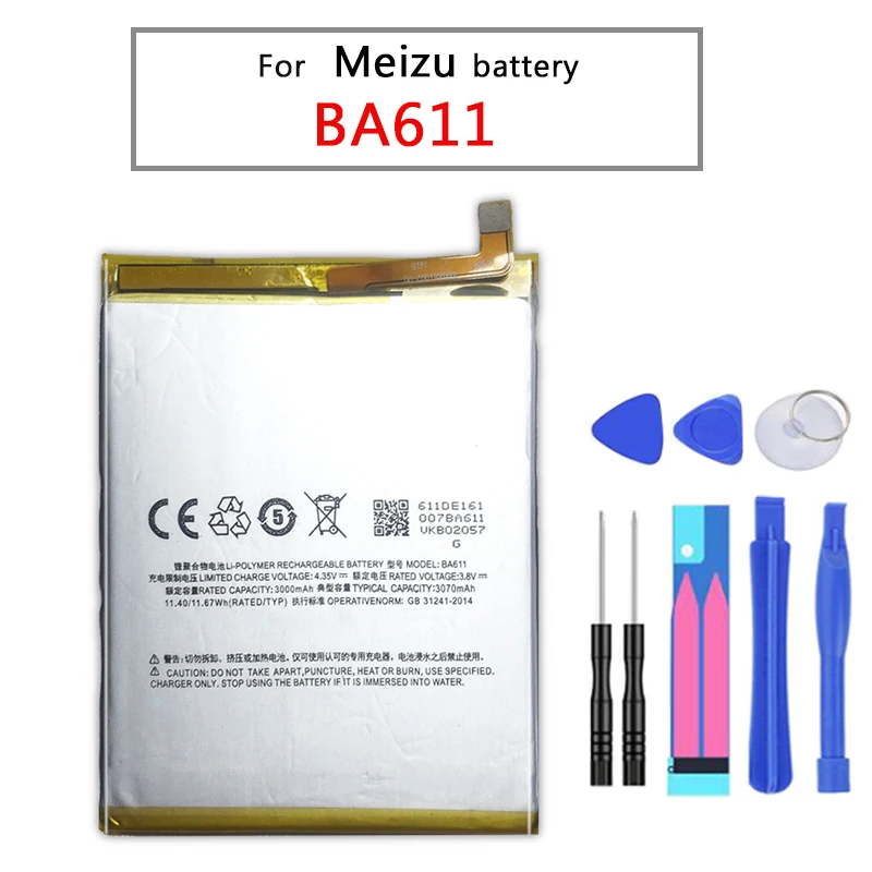Новая батарея 3070mAh BA611 для Meizu M5 Meizy Meilan 5 телефона с номером отслеживания |