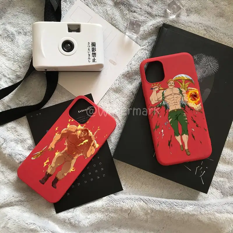 

The Seven Deadly Sins Escanor Phone Case For IPhone 7 8 6 6s Plus Xr X Xs 11 12 13 Pro Max Mini Red Candy Colors Cover Coque