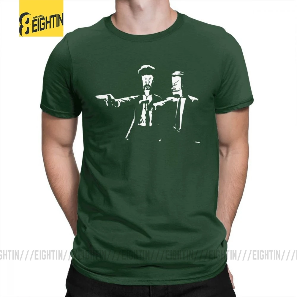 Beavis And Butthead, футболки, классические, подходят, футболки, круглый вырез, короткий рукав, высокое качество, мужская, чистый хлопок, футболка размера плюс - Цвет: Forest Green