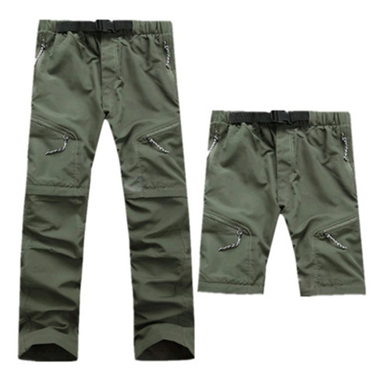 

Waterproof Hiking Pants for Men Outdoor Quick Dry Trousers Cargo Sweatpants Streetwear Two Pieces Of Detachable Short Pants