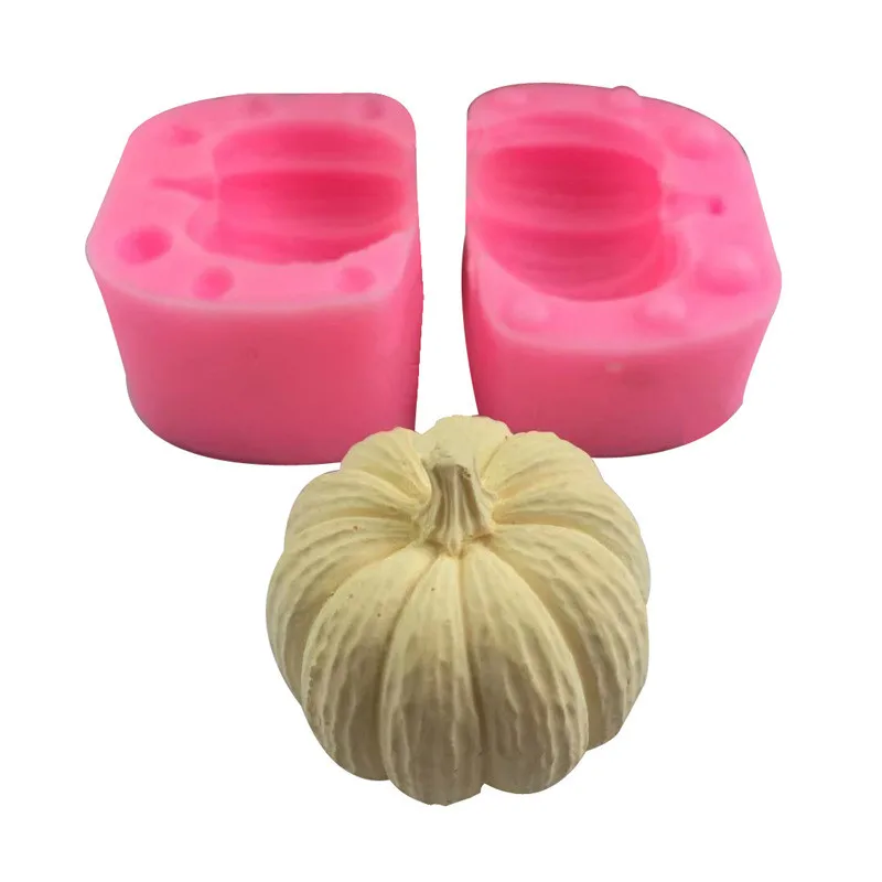

3D Pumpkin Form Candle Molds DIY Aromatherapy Candle Silicone Molds Fondant Cake Decoration Mould Handmade Soap Crafts