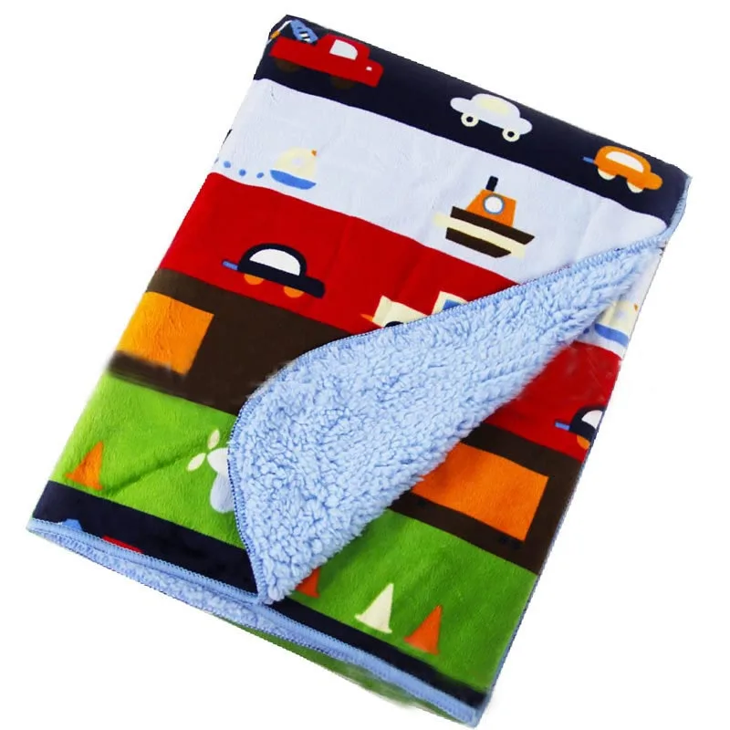 Детское одеяло с рисунком для новорожденных утепленное Двухслойное из